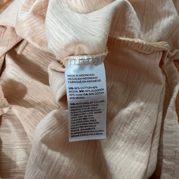 Chicos V Neck Tee Size 0 Small Orange Cream Ombre Cotton Modal Slub 570326966 - Picture 6 of 10